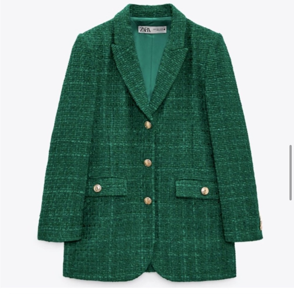 ZARA BUTTON TEXTURED WEAVE BLAZER - Picture 11 of 16
